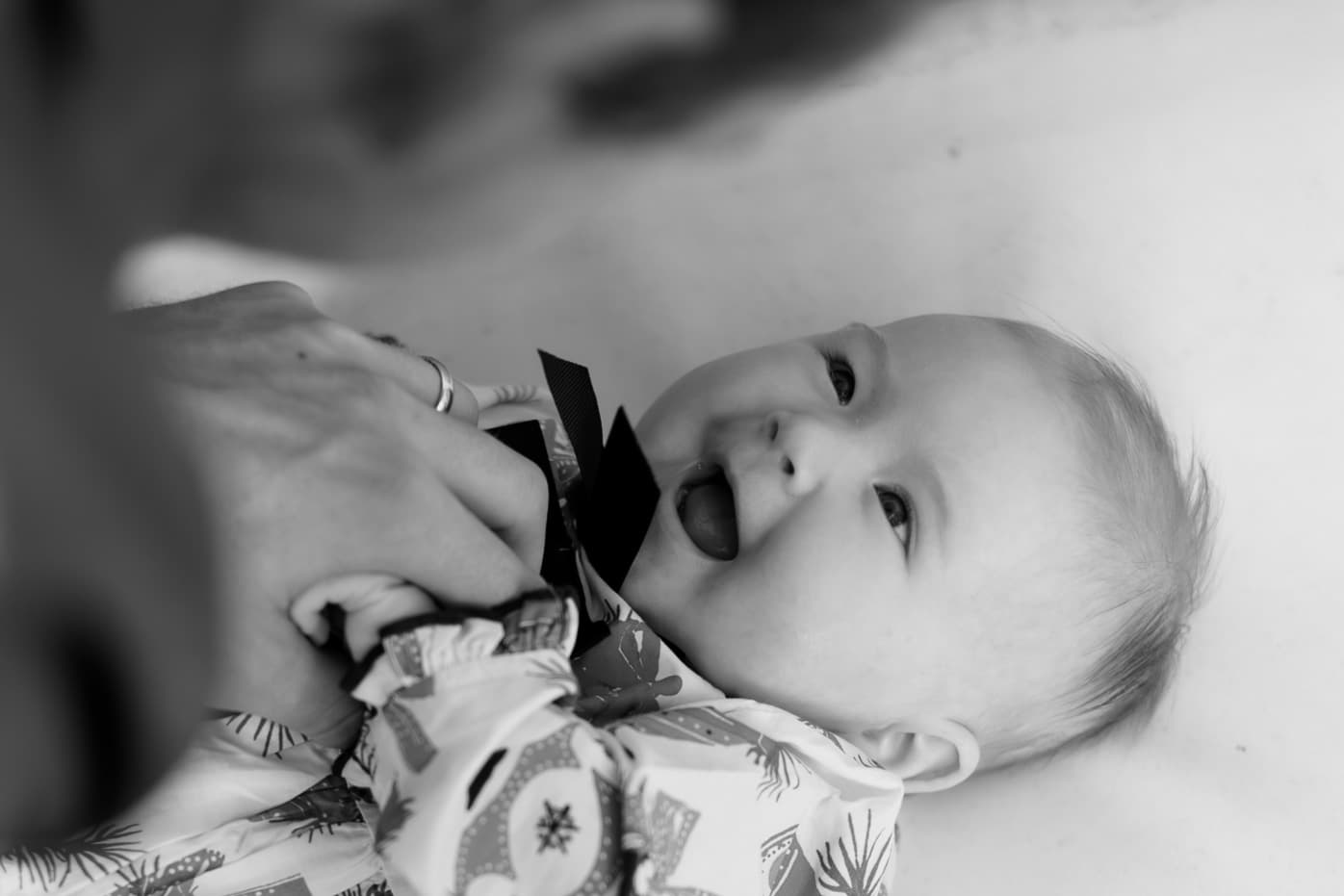 Baby looking up with wonder